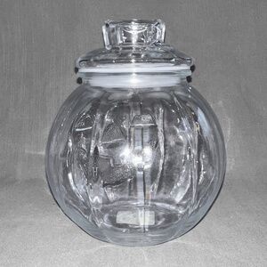Vintage Clear Glass Jack-O-Lantern Cookie Jar